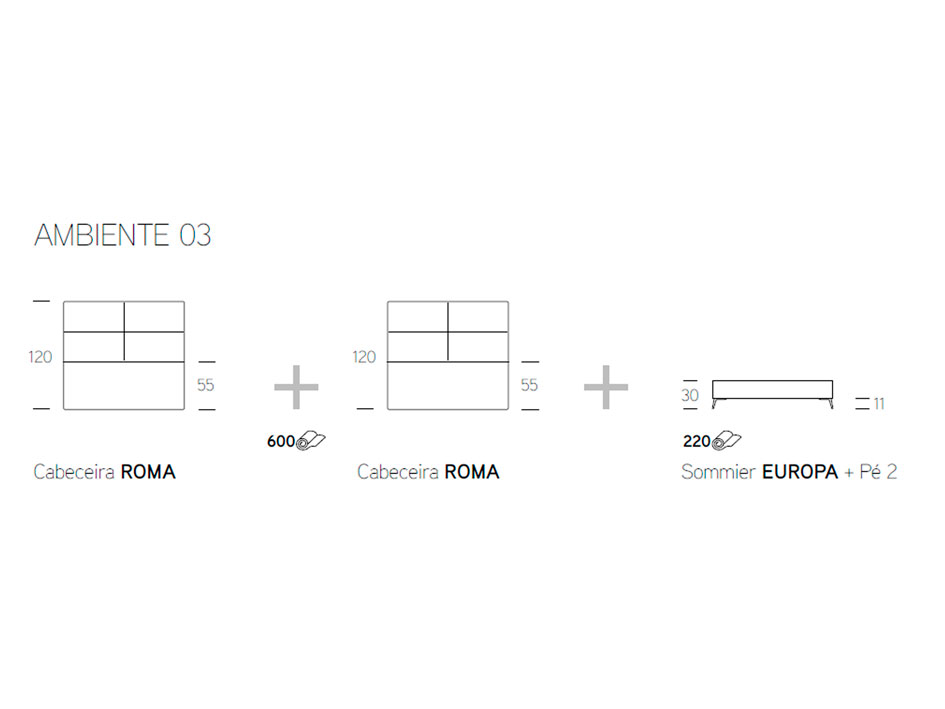 Cabeceira Roma + Sommier Europa - imagem 2