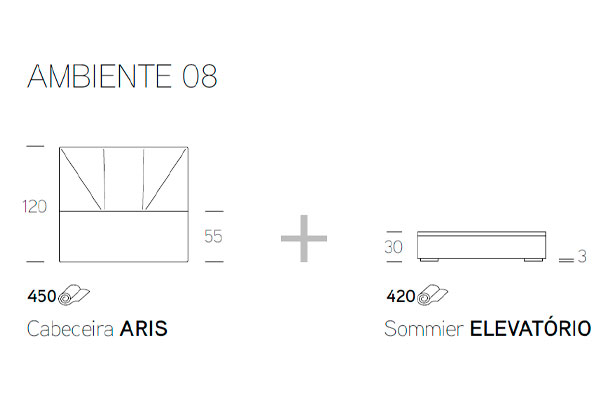 Cabeceira ARIS + Sommier Elevatório - imagem 2