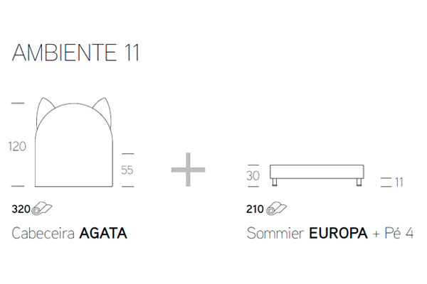 Cabeceira AGATA + Sommier EUROPA - imagem 2